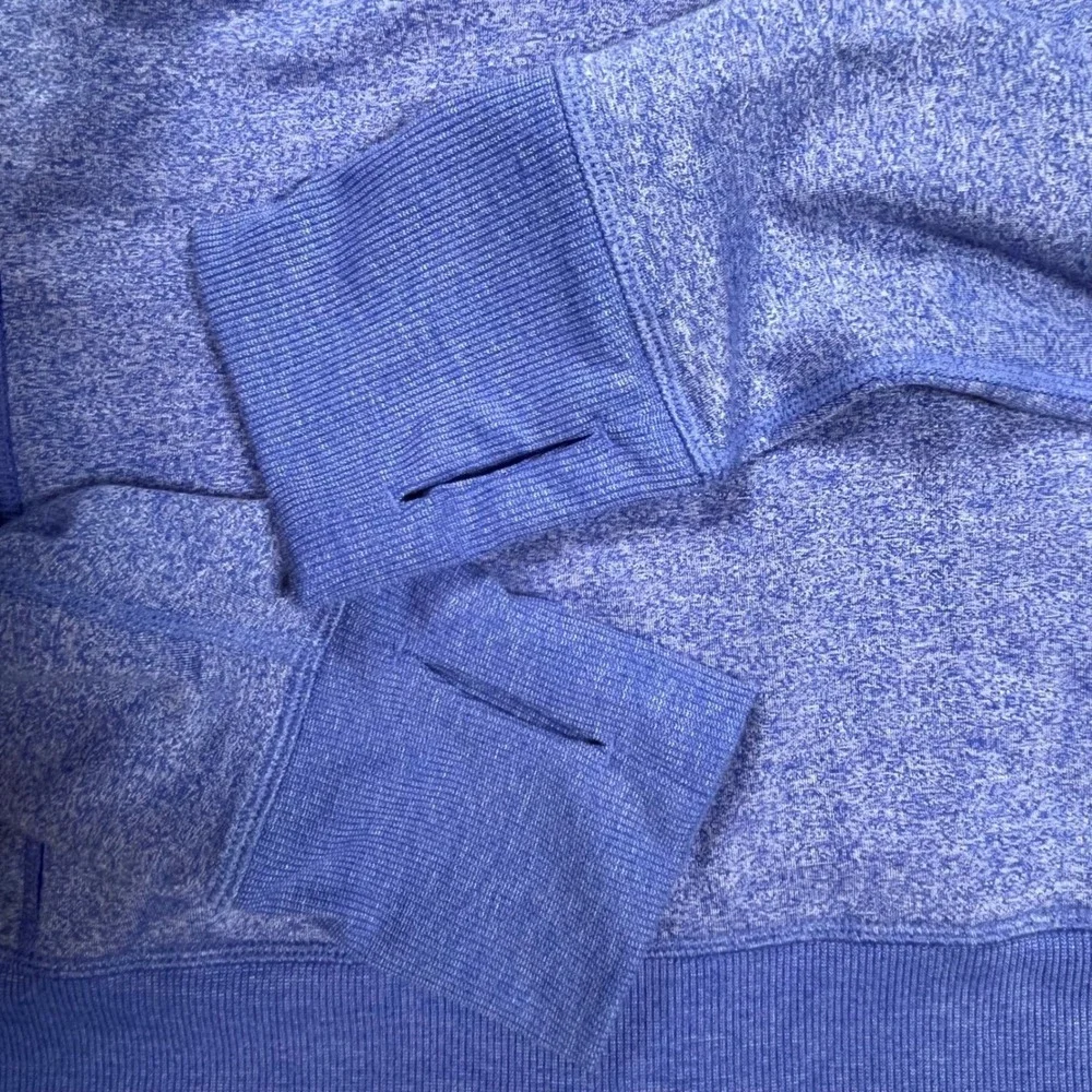 GapFit Breathe Hoodie Women's Sz M Blue Full‎ Zip Blue Terry Thumbholes Active - Picture 6 of 8